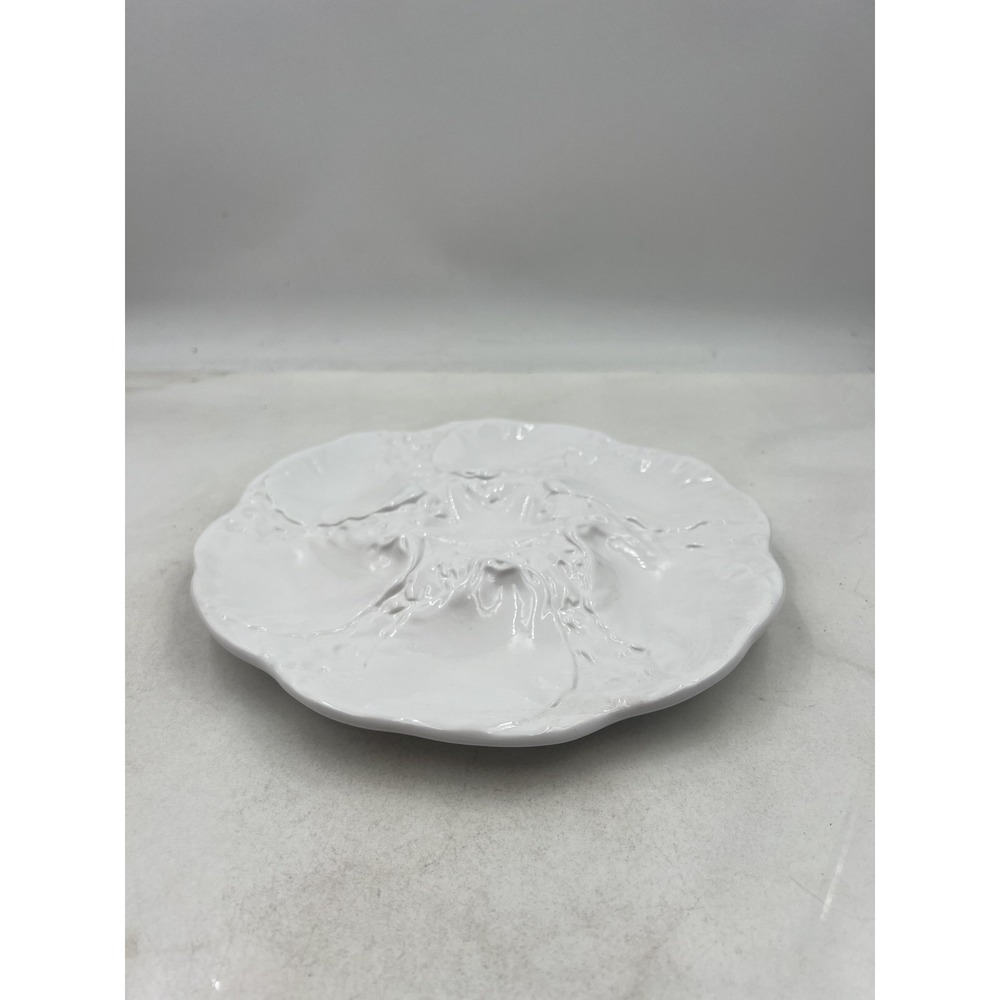 Neto & Gomes Oyster Plate White Ceramic Seafood Dish Starfish Center Portugal - Picture 4 of 11